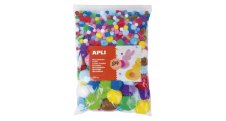 Samolepicí Pom Pom bambule APLI Jumbo mix velikostí a barev / 500 ks