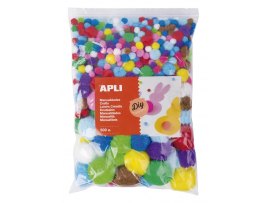 Samolepicí Pom Pom bambule APLI Jumbo mix velikostí a barev / 500 ks