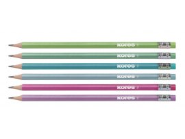 Tužka trojhranná metalická Kores Style HB - barevný mix