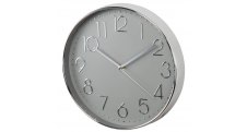 Nástěnné hodiny Hama Elegance tiché / stříbrno-šedé / průměr 30 cm