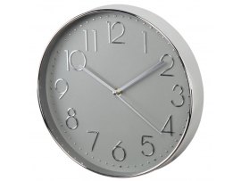 Nástěnné hodiny Hama Elegance tiché / stříbrno-šedé / průměr 30 cm