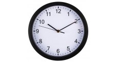 Nástěnné hodiny Hama Pure černé / tichý chod / průměr 25 cm