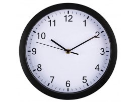 Nástěnné hodiny Hama Pure černé / tichý chod / průměr 25 cm