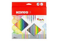 Pastelky Kores Kolores Style trojhranné / 26 barev
