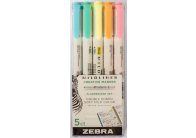 Popisovač ZEBRA Mildliner 5 Fluorescent - sada 5 ks Popisovač ZEBRA Mildliner 5 Fluorescent - sada 5 ks