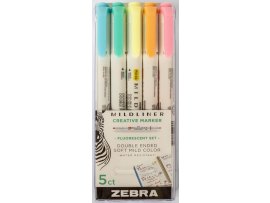 Popisovač ZEBRA Mildliner 5 Fluorescent - sada 5 ks Popisovač ZEBRA Mildliner 5 Fluorescent - sada 5 ks