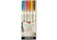 Popisovač ZEBRA Mildliner 5 Brush Warm Colors - sada 5 ks Popisovač ZEBRA Mildliner 5 Brush Warm Colors - sada 5 ks