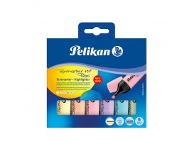 Zvýrazňovač Pelikán 490 - sada 6 ks / pastelové barvy Zvýrazňovač Pelikán 490 - sada 6 ks / pastelové barvy