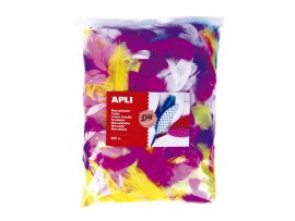 Doplňky APLI Jumbo - barevná pírka / mix barev / 400 ks