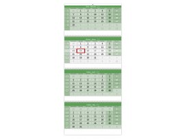 Kalendář nástěnný pracovní - čtyřměsíční GREEN skládaný / N213