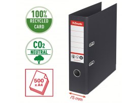 Pořadač pákový Esselte CO2 neutrální - A4 / hřbet 7,5 cm / černá