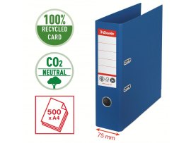Pořadač pákový Esselte CO2 neutrální - A4 / hřbet 7,5 cm / modrá Pořadač pákový Esselte CO2 neutrální - A4 / hřbet 7,5 cm / modrá