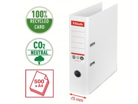 Pořadač pákový Esselte CO2 neutrální - A4 / hřbet 7,5 cm / bílá Pořadač pákový Esselte CO2 neutrální - A4 / hřbet 7,5 cm / bílá