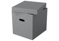 Krabice úložná Esselte - kostka / šedá / 365 x 320 x 315 mm / s otvory / 3 ks