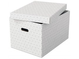 Krabice úložná Esselte - L / bílá / 510 x 355 x 305 mm / s otvory / 3 ks Krabice úložná Esselte - L / bílá / 510 x 355 x 305 mm / s otvory / 3 ks