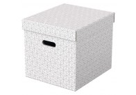 Krabice úložná Esselte - kostka / bílá / 365 x 320 x 315 mm / s otvory / 3 ks
