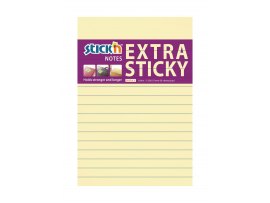 Samolepicí bločky Stick´n by Hopax Extra Sticky - 101 x 150 mm / linka / 90 lístků / pastelová žlutá