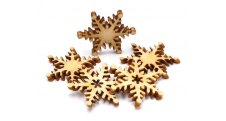Dřevěný výřez - Vločky 5 ks / 2,5 cm