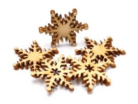 Dřevěný výřez - vločka 2,5 cm / 5 ks