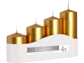 Adventní svíčky schody - 6cm metalic zlatá / 4ks
