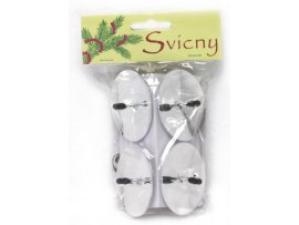Bodce na adventní svíčku - stříbrná / 4 ks Bodce na adventní svíčku - stříbrná / 4 ks