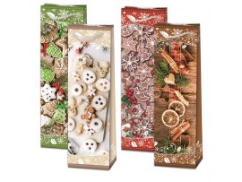Vánoční taška na láhev - mix motivů 35 x 12 cm Vánoční taška na láhev - mix motivů 35 x 12 cm