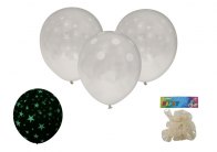 Balónek nafukovací 30 cm svítící ve tmě / sada 6ks Balónek nafukovací 30 cm svítící ve tmě / sada 6ks