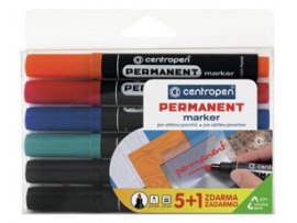 Značkovač Centropen 8566 permanent - sada 5 + 1