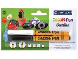 Popisovač Centropen DECORPEN Outline 2628/2 černá+bílá