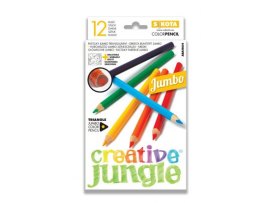 Pastelky trojhranné Creative Jungle  - 12 barev / JUMBO