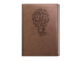 Diáře VIVELLA s ražbou A5 - týdenní / moka Káva Diáře VIVELLA s ražbou A5 - týdenní / moka Káva