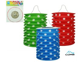 Lampion roztahovací 15 cm / mix puntík Lampion roztahovací 15 cm / mix puntík