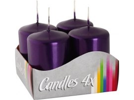 Adventní svíčky 6cm - fialová metalic / 4ks