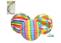 Lampion kulatý 25 cm / barevný mix