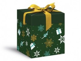 Krabička dárková vánoční - zelená