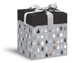 Krabička dárková vánoční - šedá