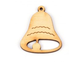 Dřevěný výřez - Zvonek 4x3cm / 5ks Dřevěný výřez - Zvonek 4x3cm / 5ks