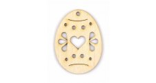 Velikonoční dřevěný výřez - vajíčko srdíčko 5,1 x 7 cm