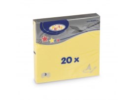Wimex papírové ubrousky žluté 3-vrstvé 33 cm x 33 cm 20 ks