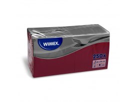 Wimex papírové ubrousky koktejlové bordó 2-vrstvé 24 cm x 24 cm 250ks