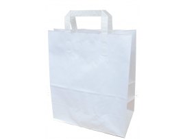 Tašky papírové kraft plochá ucha - 260 x 140 x 320 mm