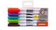 Popisovač Kores K-Marker Whiteboard - sada 6 ks / kulatý tenký hrot