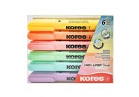 Zvýrazňovač Kores High Liner PLUS Pastel / sada 6 ks