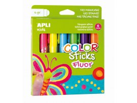 Temperové barvy APLI suché - 6 ks / neonové barvy