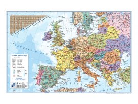 Pracovní podložky dekorované - jednostranná / mapa Evropa