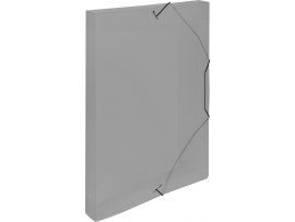 Box na spisy A4 s gumou průsvitný - hřbet 3 cm / kouřová