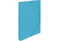 Box na spisy A4 s gumou průsvitný - hřbet 3 cm / modrá