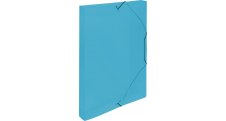 Box na spisy A4 s gumou průsvitný - hřbet 3 cm / modrá