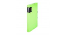 Box na spisy A4 s gumou průsvitný Opaline - hřbet 3 cm / zelená