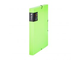 Box na spisy A4 s gumou průsvitný Opaline - hřbet 3 cm / zelená